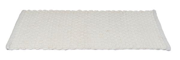 Produktbild: Badteppich Mod. Ecoli, wei&szlig;, Polyester/Baumwolle, 50x80 cm, rutschhemmende R&uuml;ckseite,