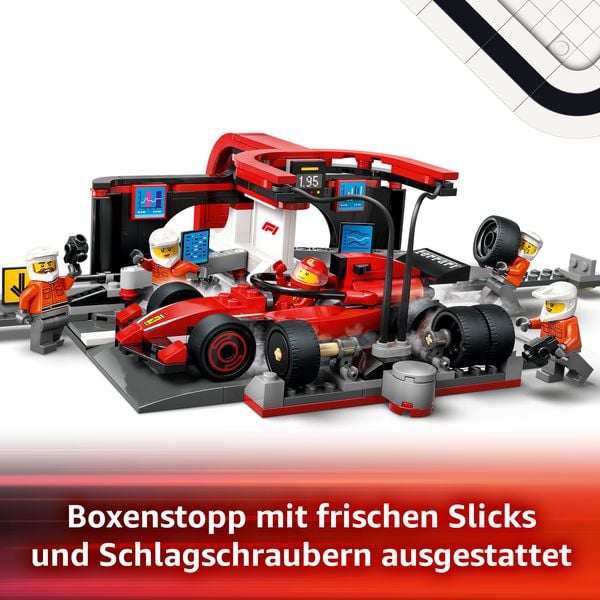 Produktbild: LEGO City F1 Boxenstopp mit Boxencrew und Ferrari Flitzer Bauset 60443