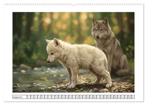 Produktbild: W&ouml;lfe - Die Alpha-Familie (hochwertiger Premium Wandkalender 2027 DIN A2 quer), Kunstdruck in Hochglanz