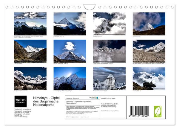 Produktbild: Himalaya - Gipfel des Sagarmatha Nationalparks (Wandkalender 2026 DIN A4 quer), CALVENDO Monatskalender