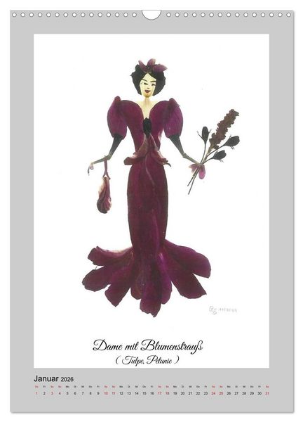 Produktbild: Aus Bl&uuml;ten werden elegante Damen (Wandkalender 2026 DIN A3 hoch), CALVENDO Monatskalender