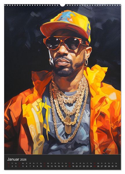 Produktbild: Rap Kings. Paintings im Streetwear-Charme (Wandkalender 2026 DIN A2 hoch), CALVENDO Monatskalender