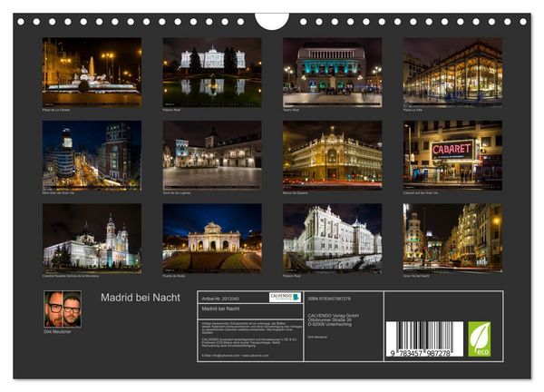 Produktbild: Madrid bei Nacht (Wandkalender 2026 DIN A4 quer), CALVENDO Monatskalender