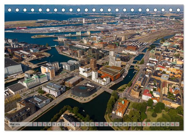 Produktbild: Malm&ouml; von oben (Tischkalender 2026 DIN A5 quer), CALVENDO Monatskalender