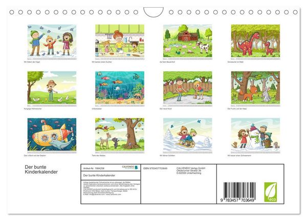 Produktbild: Der bunte Kinderkalender (Wandkalender 2026 DIN A4 quer), CALVENDO Monatskalender