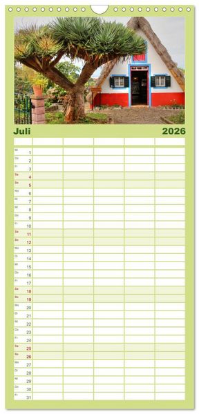 Produktbild: Familienplaner 2026 - Wildes Madeira - Inselimpressionen mit 5 Spalten (Wandkalender, 21 x 45 cm) CALVENDO