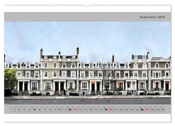 Produktbild: London Street Fronts 2026 / UK-Version (High Quality Premium Wall Calendar 2026 DIN A2 landscape),CALVENDO 12 Month Wall Calendar
