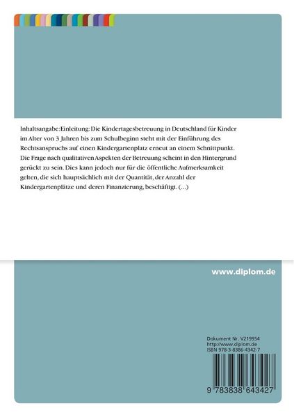 Produktbild: Qualit&auml;tsmanagement in Kindertagesst&auml;tten als p&auml;dagogische Herausforderung