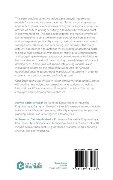 Produktbild: Cost Engineering and Pricing in Autonomous Manufacturing Systems