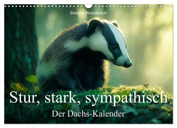 Produktbild: Stur, stark, sympathisch - Der Dachs - Kalender (Wandkalender 2026 DIN A3 quer), CALVENDO Monatskalender