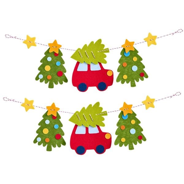 Produktbild: Bastelset - Erstes F&auml;deln Filzgirlande Weihnachtsfahrt