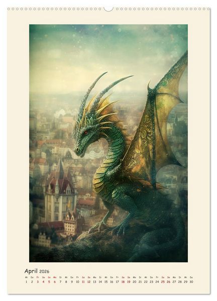 Produktbild: Malerische Drachen (Wandkalender 2026 DIN A2 hoch), CALVENDO Monatskalender