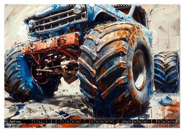 Produktbild: Wilde Monstertrucks (Wandkalender 2026 DIN A2 quer), CALVENDO Monatskalender