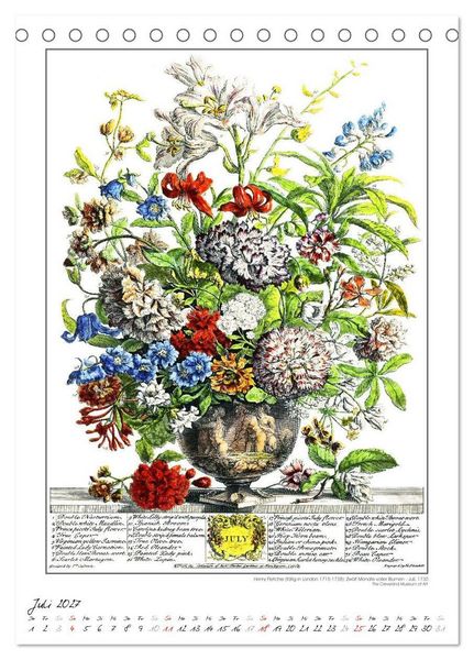 Produktbild: Henry Fletcher. Blumen und Fr&uuml;chte - Kunstkalender (Tischkalender 2027 DIN A5 hoch), CALVENDO Monatskalender
