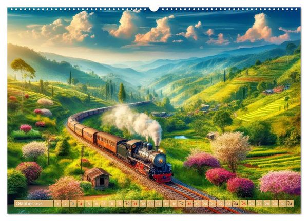 Produktbild: Nostalgiez&uuml;ge (Wandkalender 2026 DIN A2 quer), CALVENDO Monatskalender