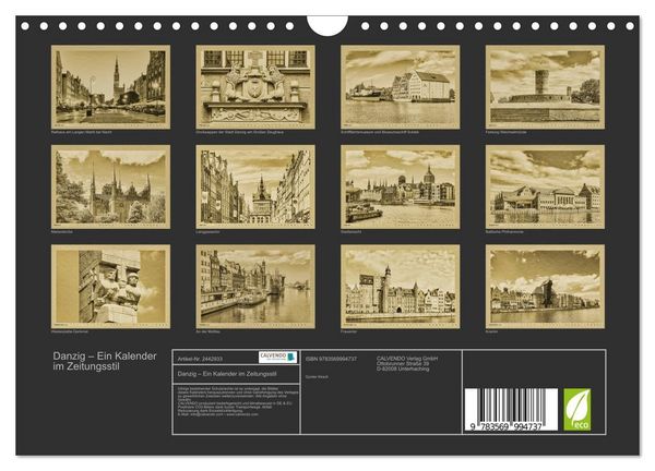 Produktbild: Danzig &ndash; Ein Kalender im Zeitungsstil (Wandkalender 2027 DIN A4 quer), CALVENDO Monatskalender