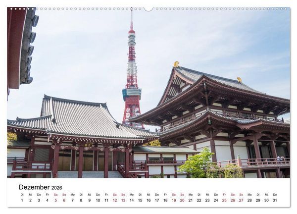 Produktbild: Tokio Kalender mit historischen Tempeln und Schreinen (Wandkalender 2026 DIN A2 quer), CALVENDO Monatskalender