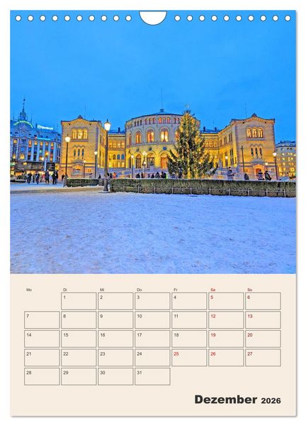 Produktbild: Winterliches Oslo - Terminplaner (Wandkalender 2026 DIN A4 hoch), CALVENDO Monatskalender