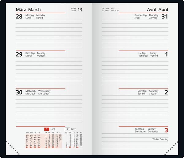 Produktbild: rido/id&eacute; 7016915047 Taschenkalender Mod. Taschenplaner int. 2027 "Smile" A6, Kunstleder