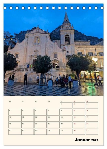 Produktbild: Taormina - &Auml;tna, Meer und antike Steine (Tischkalender 2027 DIN A5 hoch), CALVENDO Monatskalender