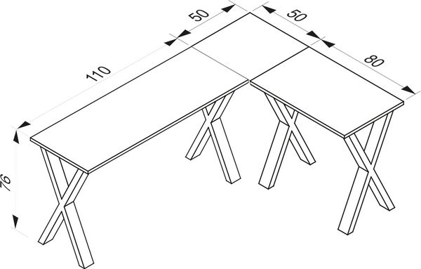 Produktbild: X Schreibtisch Eckschreibtisch L Form 160x130x50