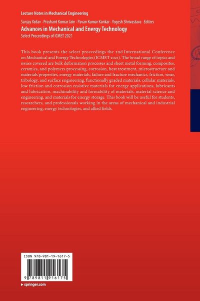 Produktbild: Advances in Mechanical and Energy Technology