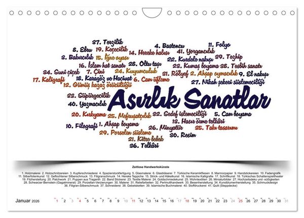 Produktbild: Kultur-Sprachkalender T&uuml;rkisch-Deutsch (Wandkalender 2026 DIN A4 quer), CALVENDO Monatskalender