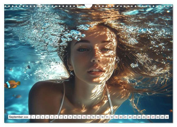 Produktbild: Aqua Desire &ndash; KI-Sch&ouml;nheiten unter Wasser (Wandkalender 2026 DIN A3 quer), CALVENDO Monatskalender