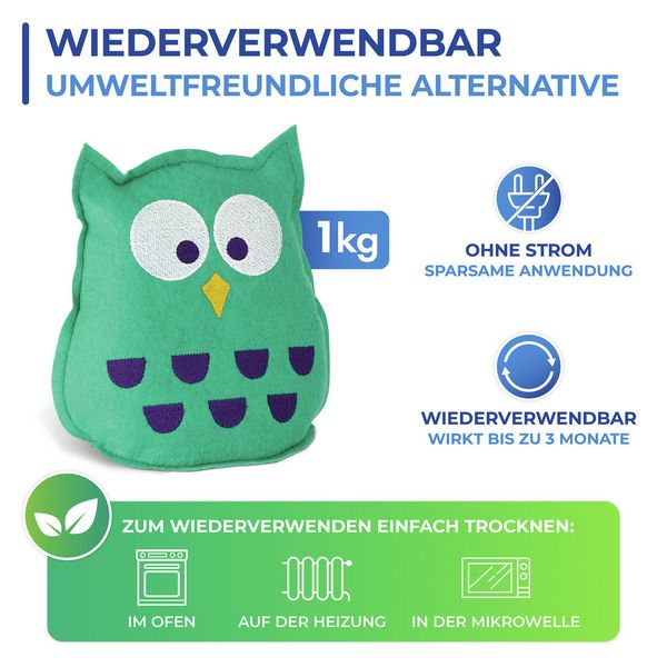Produktbild: Raumentfeuchter Mod. Eule 2er Set, wiederverwendbar