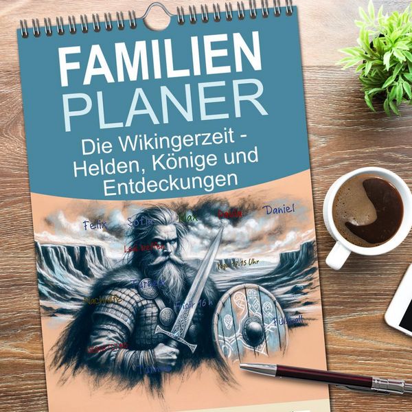 Produktbild: Familienplaner 2026 - Die Wikingerzeit - Helden, K&ouml;nige und Entdeckungen mit 5 Spalten (Wandkalender, 21 x 45 cm) CALVENDO