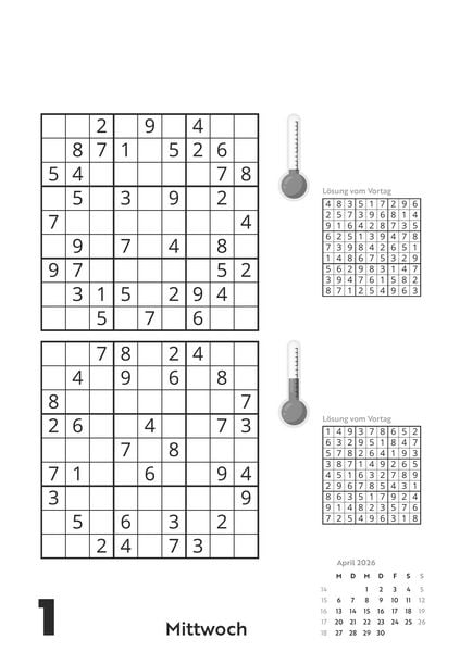Produktbild: Das tägliche Sudoku 2026 - Tagesabreißkalender -14,8x21,0 - Rätselkalender - Knobelkalender