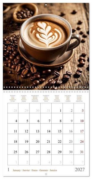 Produktbild: L'&acirc;me du caf&eacute; - Une passion au quotidien (Calendrier mural carr&eacute; 2027 30x30 cm) Calendrier double avec une page pour vos prises de notes
