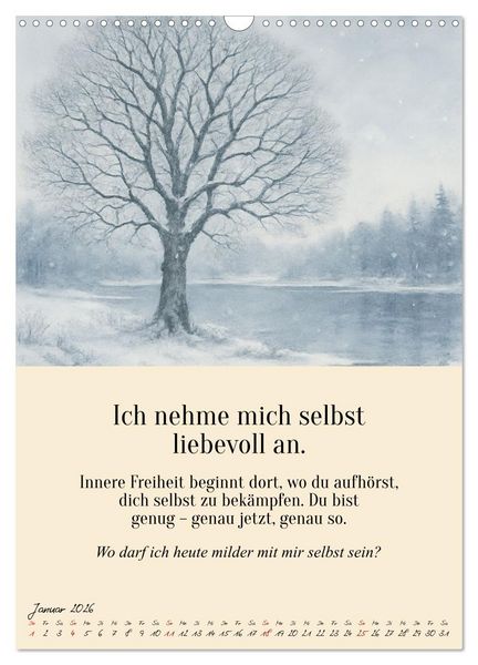 Produktbild: 12 Schl&uuml;ssel zur inneren Freiheit - Ein Jahr f&uuml;r dein inneres Zuhause &ndash; liebevoll, mutig, echt. (Wandkalender 2026 DIN A3 hoch), CALVENDO Monatskalender