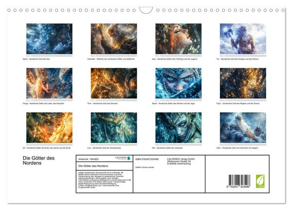Produktbild: Die G&ouml;tter des Nordens (Wandkalender 2026 DIN A3 quer), CALVENDO Monatskalender