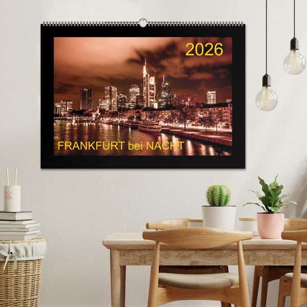 Produktbild: Frankfurt bei Nacht 2026 (Wandkalender 2026 DIN A2 quer), CALVENDO Monatskalender
