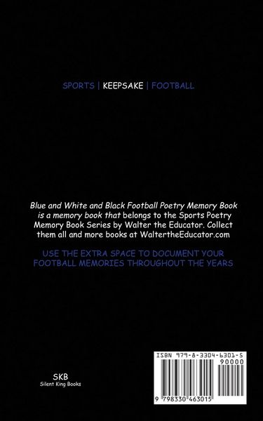 Produktbild: Blue and White and Black Football Poetry Memory Book