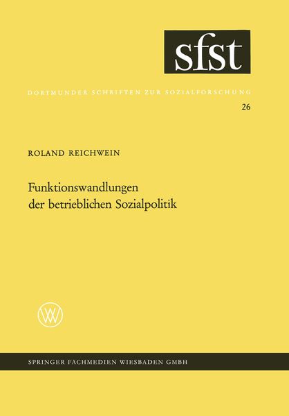 Produktbild: Funktionswandlungen der betrieblichen Sozialpolitik
