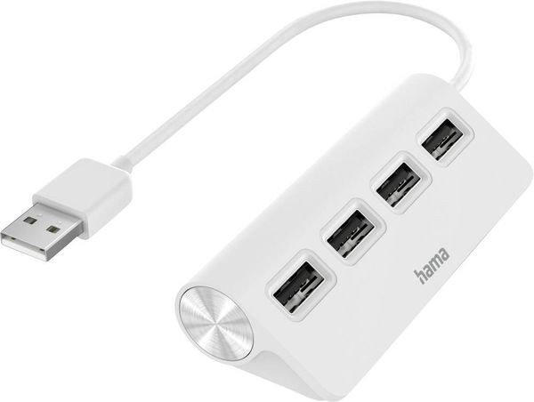 Hama 4 Port USB 2.0-Hub Weiß