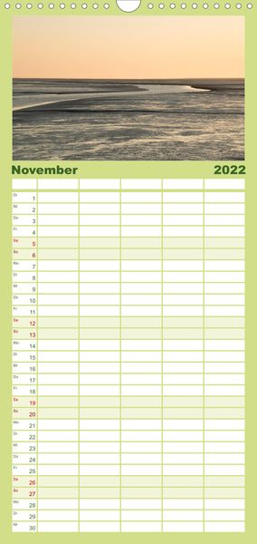 Produktbild: Nordsee Tr&auml;umereien - Familienplaner hoch (Wandkalender 2022 , 21 cm x 45 cm, hoch)
