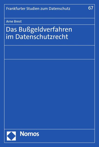 Produktbild: Das Bu&szlig;geldverfahren im Datenschutzrecht