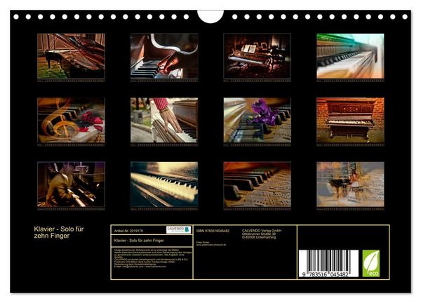 Produktbild: Klavier - Solo f&uuml;r zehn Finger (Wandkalender 2026 DIN A4 quer), CALVENDO Monatskalender