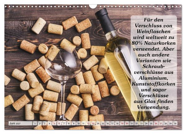 Produktbild: Wissenswertes &uuml;ber Wein (Wandkalender 2027 DIN A3 quer), CALVENDO Monatskalender