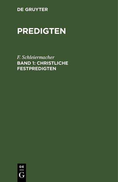 Produktbild: Christliche Festpredigten, Band 1
