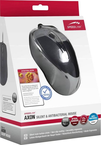 Produktbild: SPEEDLINK AXON Silent & Antibacterial Mouse - USB, rubber-black