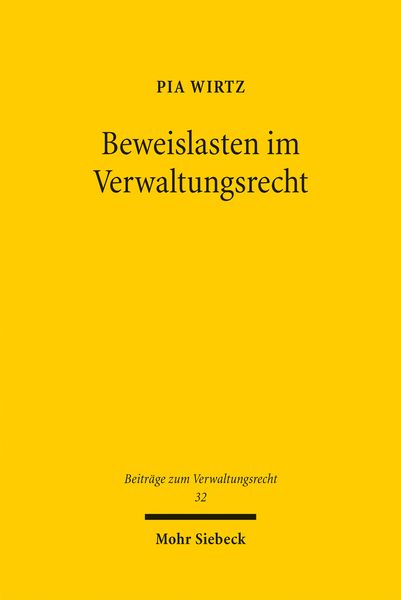 Produktbild: Beweislasten im Verwaltungsrecht
