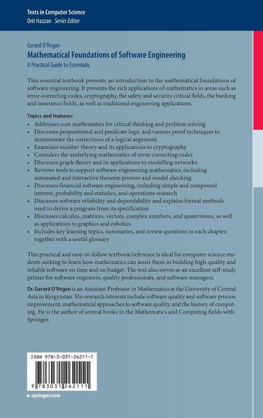 Produktbild: Mathematical Foundations of Software Engineering