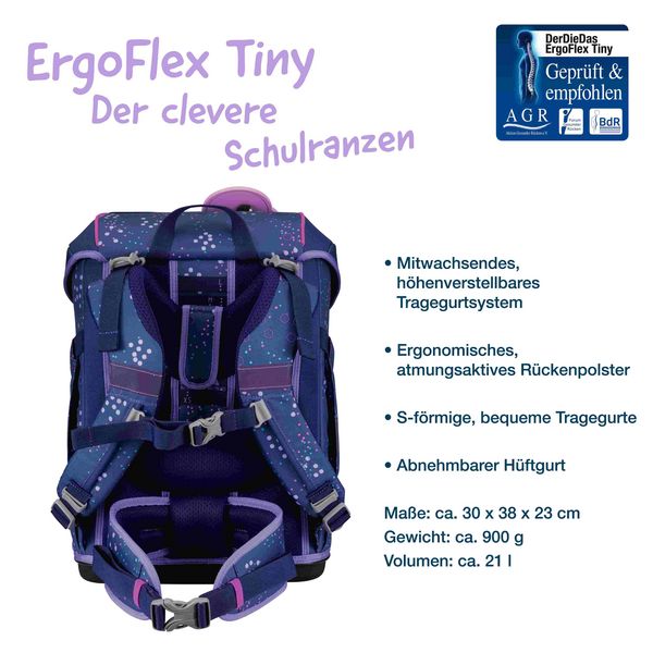 Produktbild: DerDieDas Schulranzen Set ErgoFlex Tiny, Schulranzen Set, 5tlg, Deep Ocean