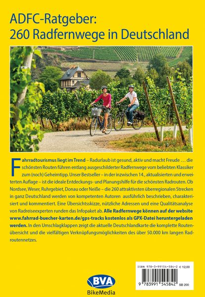 Produktbild: BVA ADFC-Ratgeber 260 Radfernwege in Deutschland