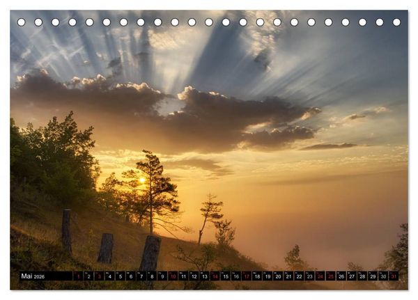 Produktbild: Lichtstimmungen Th&uuml;ringen - Eine Reise von Morgens bis Abends (Tischkalender 2026 DIN A5 quer), CALVENDO Monatskalender