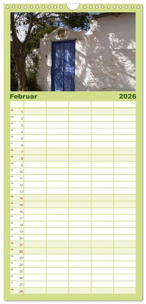 Produktbild: Familienplaner 2026 - Trauminsel Rhodos mit 5 Spalten (Wandkalender, 21 x 45 cm) CALVENDO